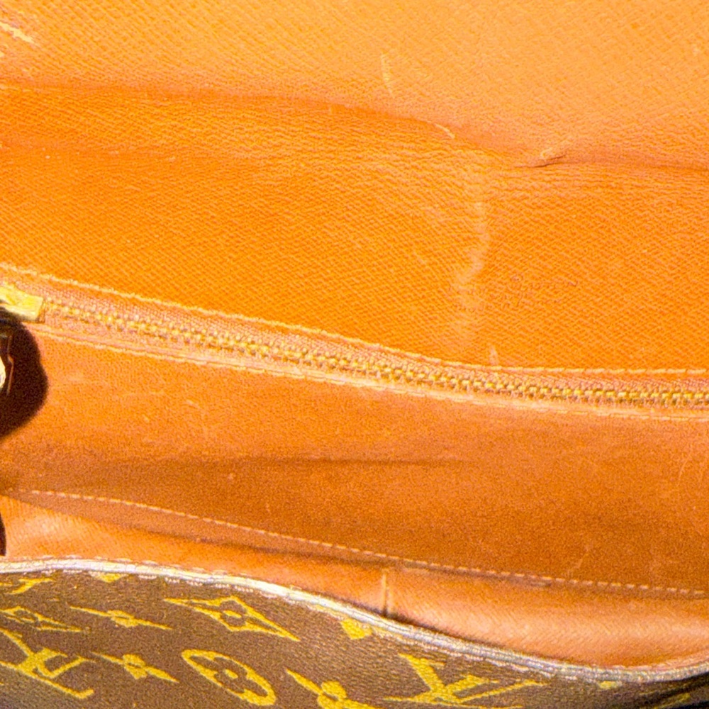 Louis Vuitton Brown Monogram Crossbody Bag with Tan Leather Trim - Picture 7 of 10